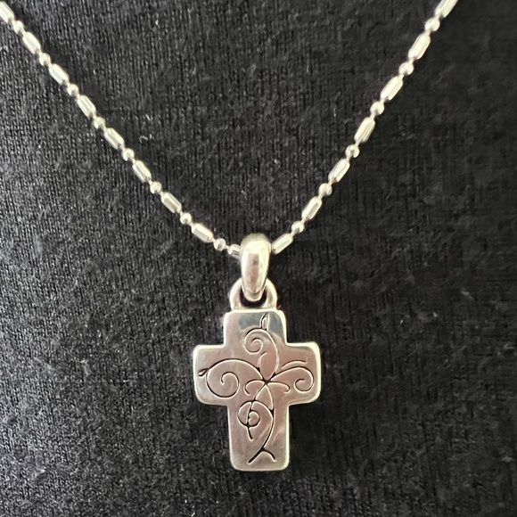 Brighton 2pc. Set Necklace & Bracelet Etched Filagree and Crystal Crosses - Picture 10 of 12